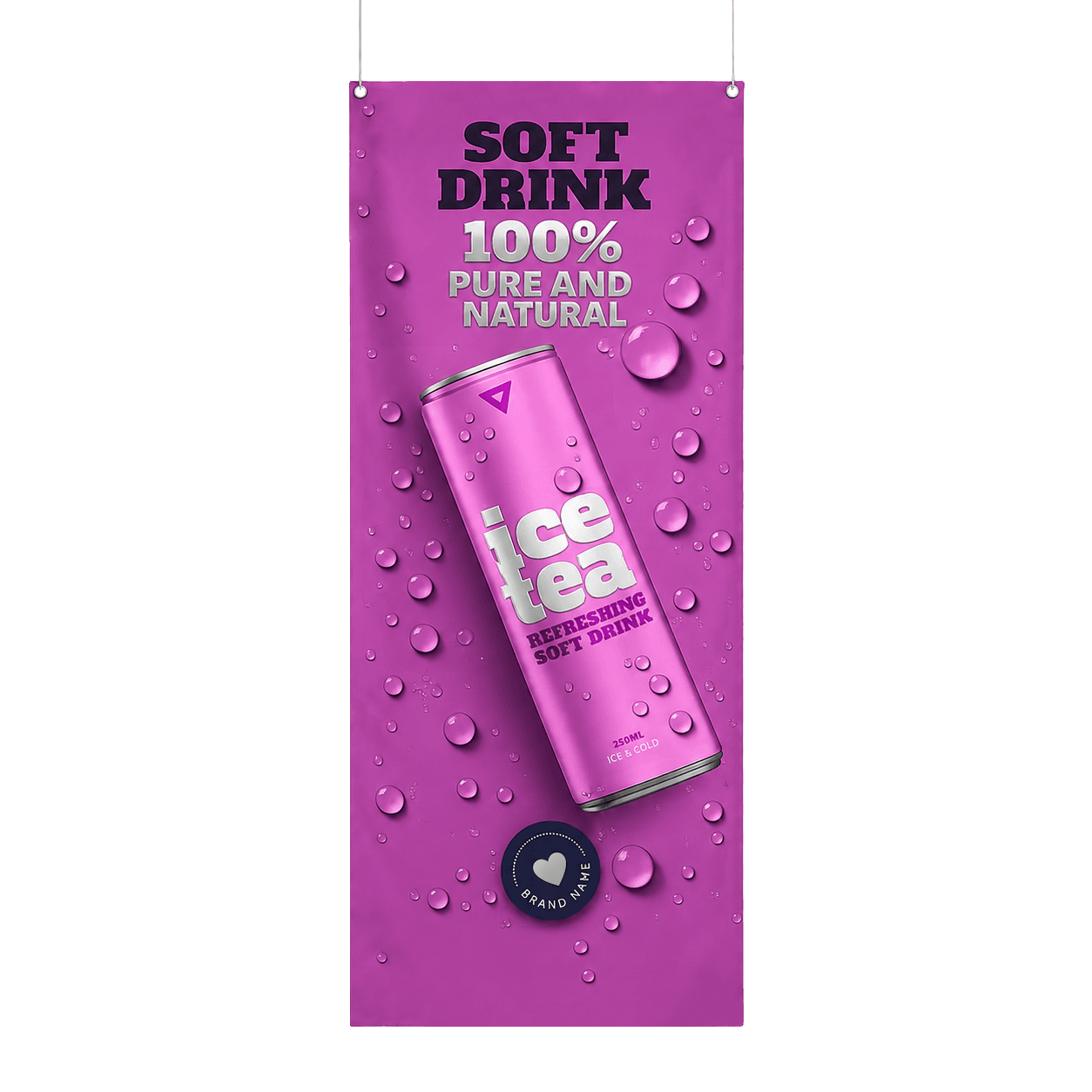 Hanging Banner (Single Sided Silver) 1100mm x 2000mm